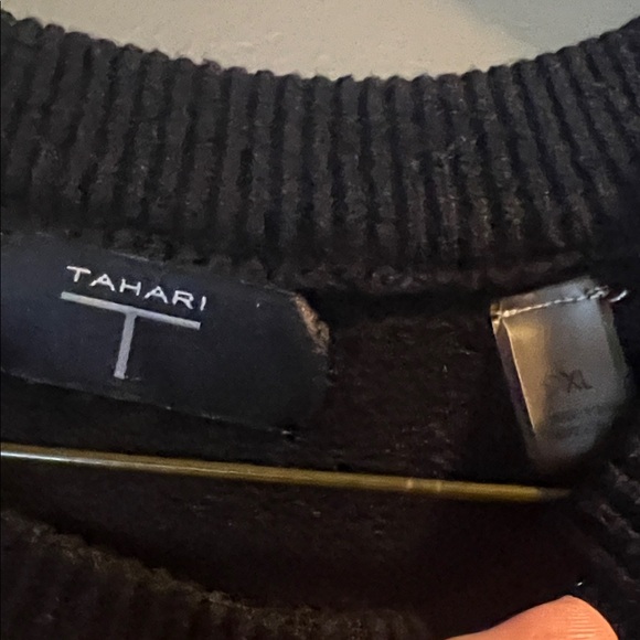Tahari Women's Black Crewneck Sweater - Picture 3 of 4